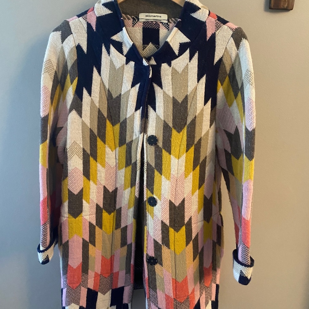 ANTHRO Geometric Sweater Coat